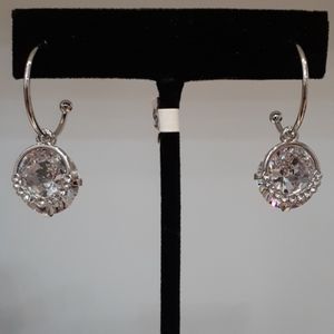 Double Layer Crystal Drop Hoop Earings